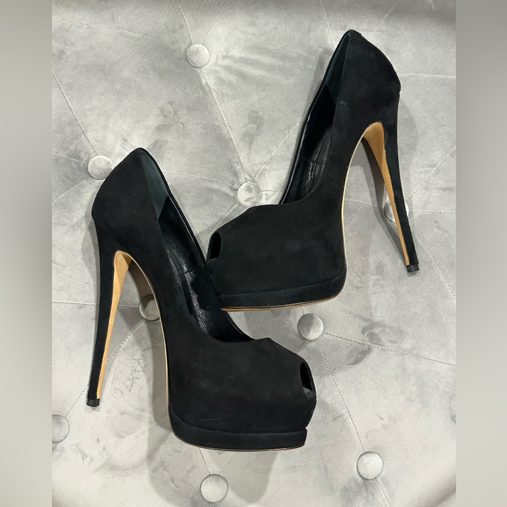 Giuseppe Zanotti suede platform heel size 7 black